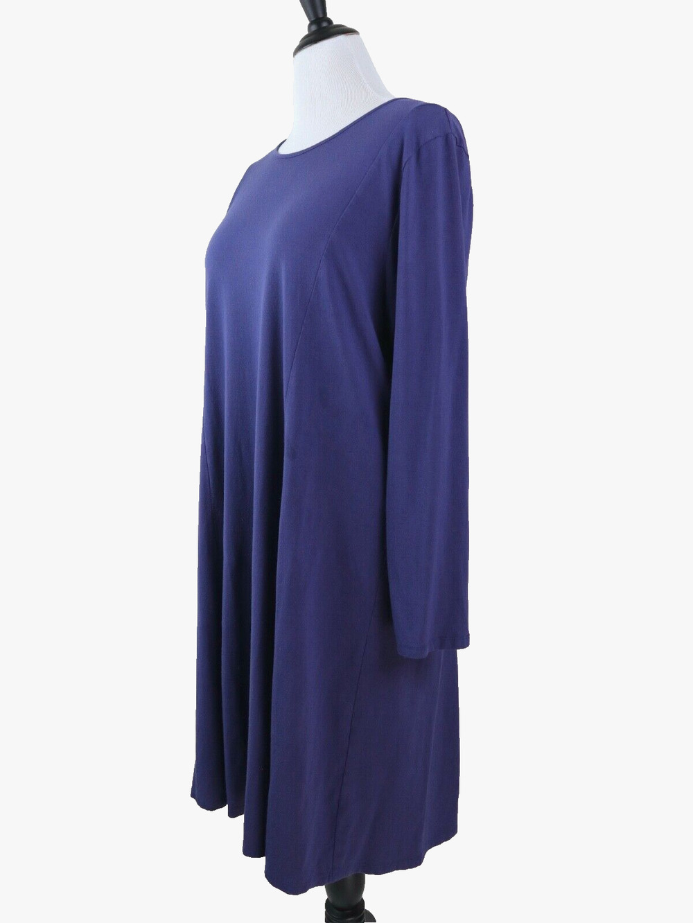 J Jill Size XL Wearever Boat Neck Midi Dress Stretch Jersey Purple